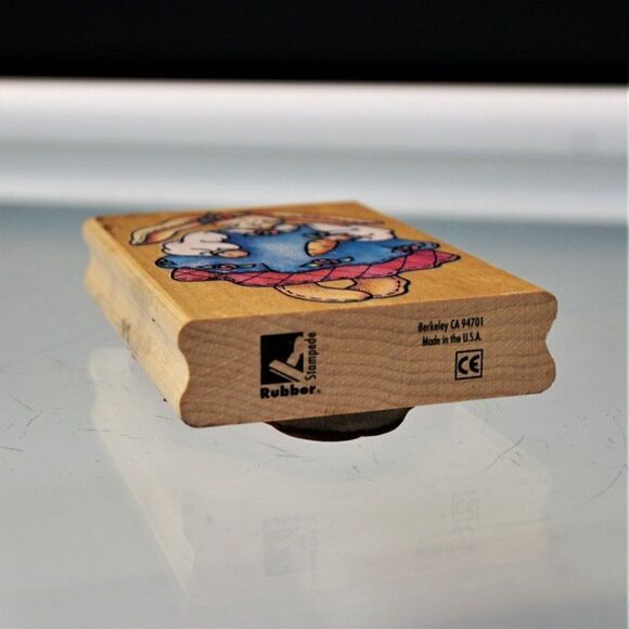 Easter Stamp Lady Bunny Rabbit Stitched Doll Stampede Rubber Stamp - Picture 2 of 5